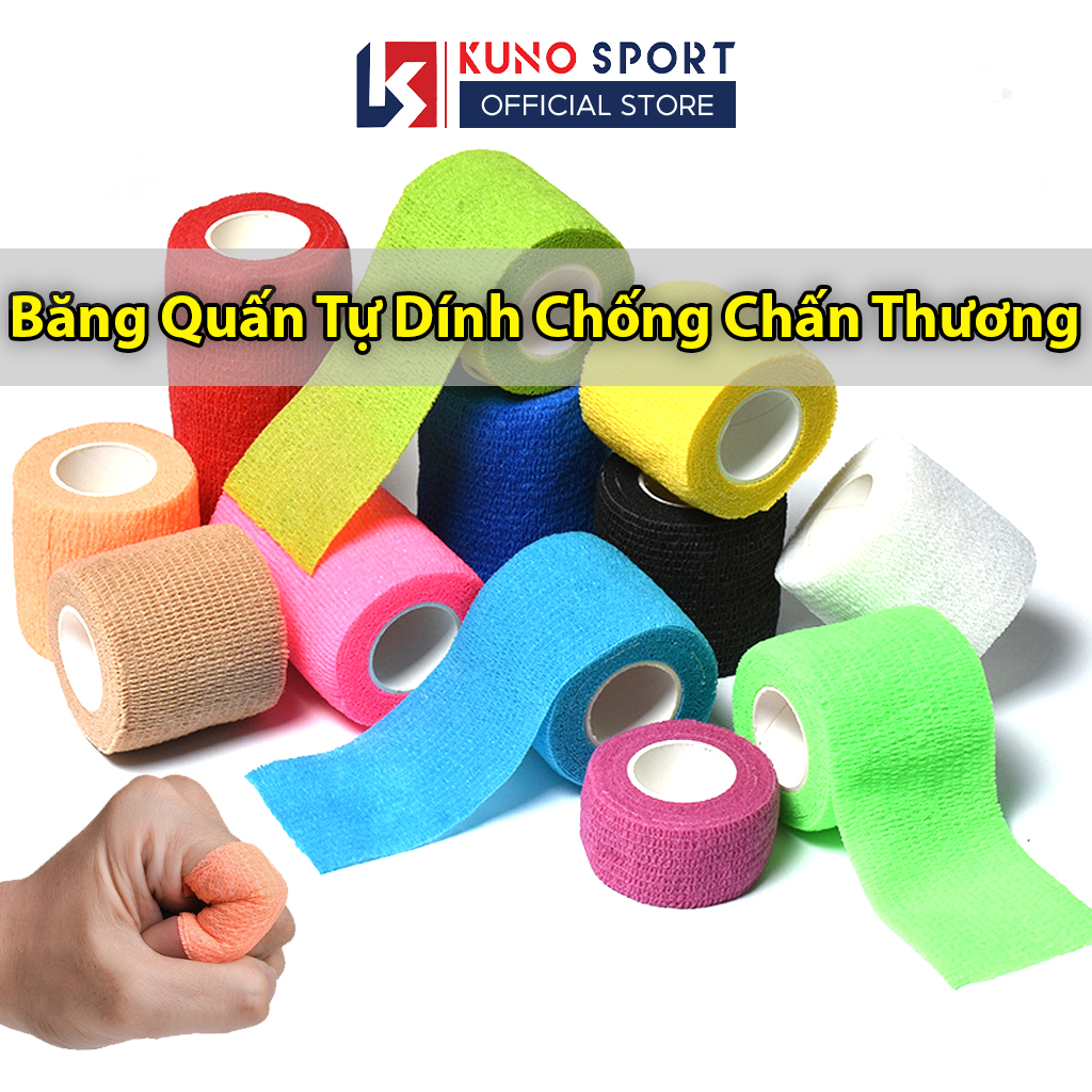 Băng Keo Thể Thao KUNO SPORT  Quấn Chấn Thương Cổ Tay ,Cổ Chân Tự Dính Dài 5M x Rộng 4,5CM