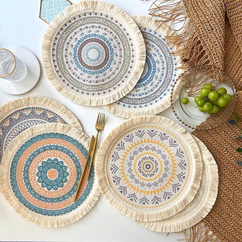Lót Ly (Cốc), Bình Hoa Hoạ Tiết Thổ Cẩm Phong Cách Bắc Âu Boho Bohemian
