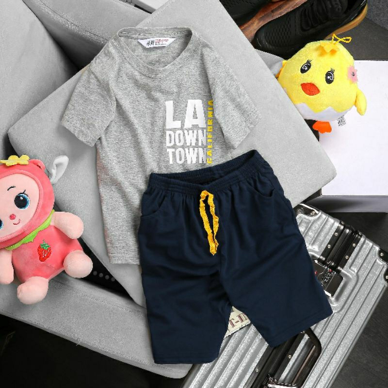 Bộ bé trai tay ngắn  chất vải cotton mềm size đại 20-50 kg