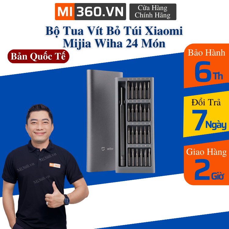 Bộ Tua Vít Bỏ Túi Đa Năng Xiaomi Mijia Wiha 24 Món✅ Thép Cán Nóng HRC 60✅ Thiết kế Nhỏ Gọn✅ Hàng Chính Hãng