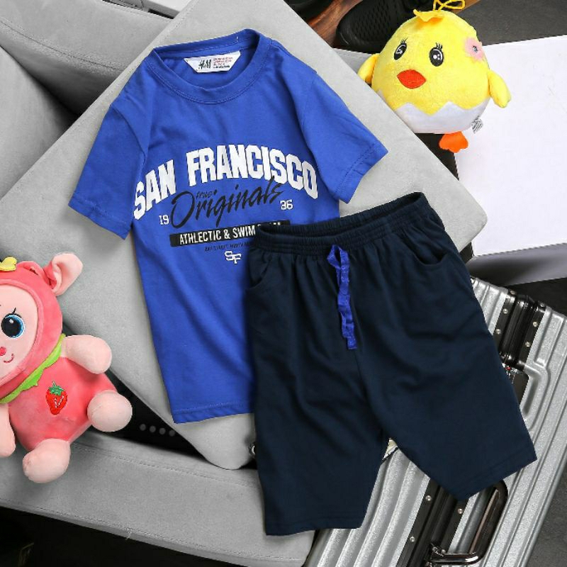 Bộ bé trai tay ngắn  chất vải cotton mềm size đại 20-50 kg