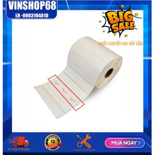 Giấy in mã vạch/Decal 35x22 cuộn 50m khổ 110mm - tem xương cá