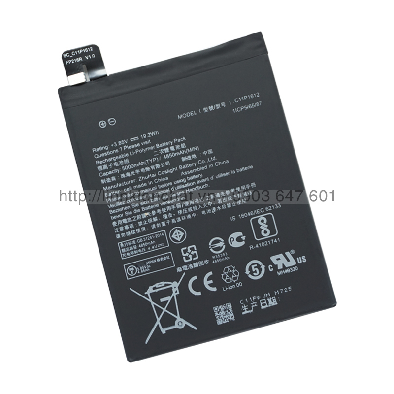 Pin dành cho điện thoại Asus C11P1612 / Zenfone 4 Max Pro / X00LD / ZC554KL / Zenfone 3 Zoom / Z01HDA / ZE553KL