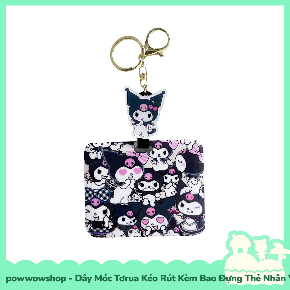 [Sẵn VN - Hỏa Tốc] NGANG Dây Móc Tơrua Kéo Rút Kèm Bao Đựng Thẻ Nhân Viên Nhựa PC Phong Cách Nhân Vật Hoạt Hình Sanrio M