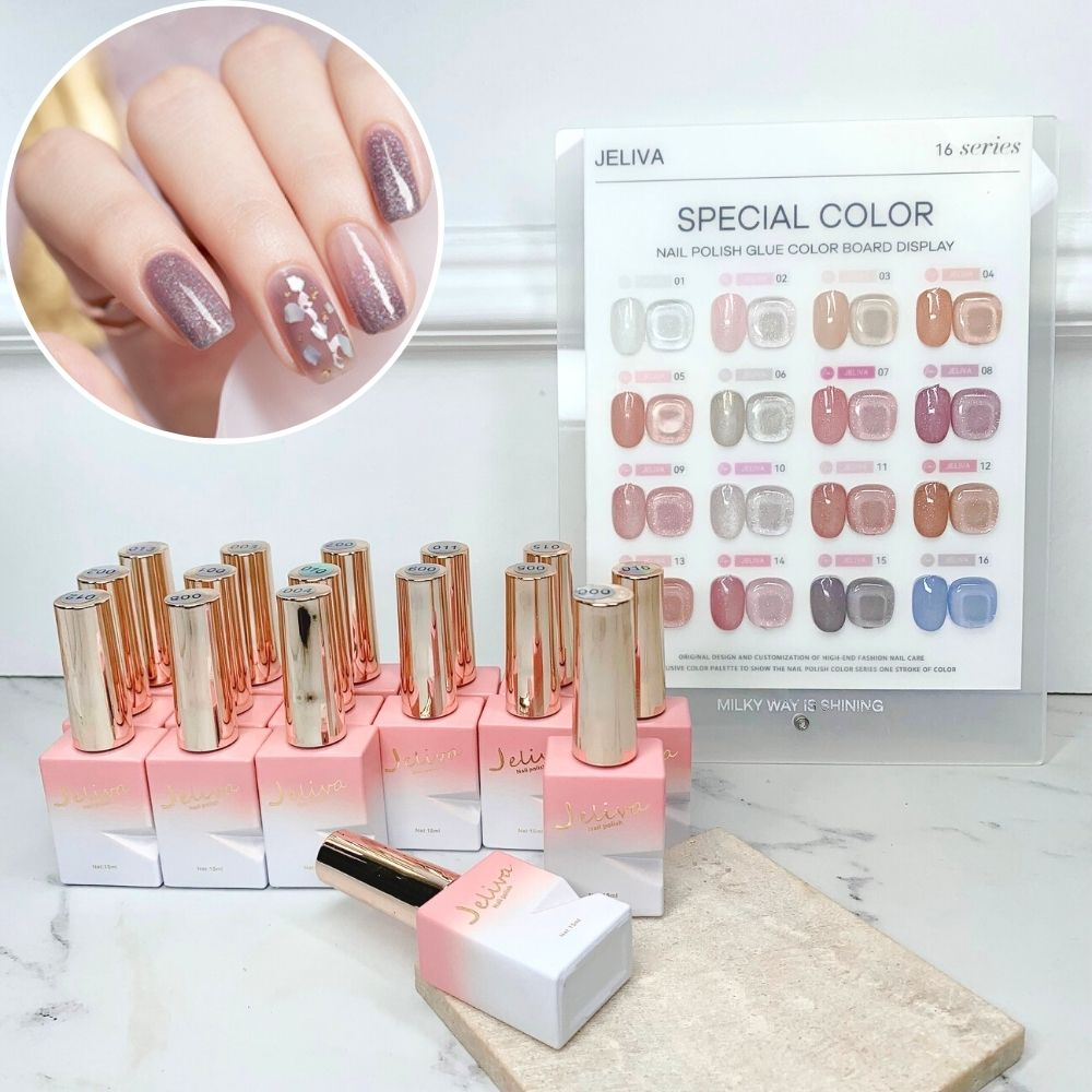 Set sơn gel thạch nhũ JELIVA 16 màu
