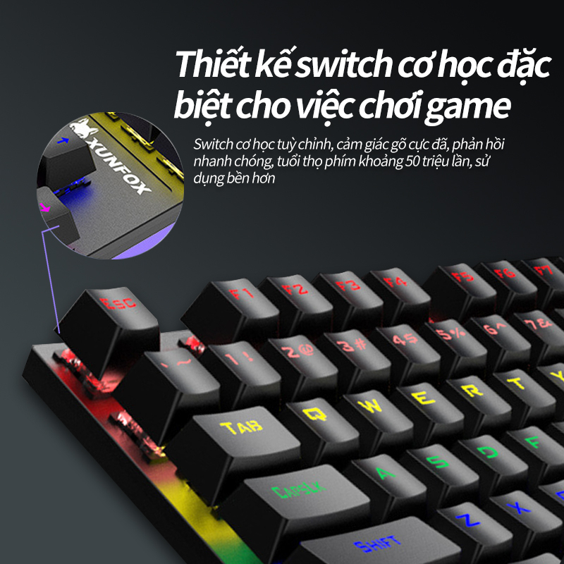 Bàn phím cơ máy tính để bàn laptop chơi game chống thấm nước có dây kết nối USB trục màu xanh lá cây bề mặt kim loại ánh | BigBuy360 - bigbuy360.vn