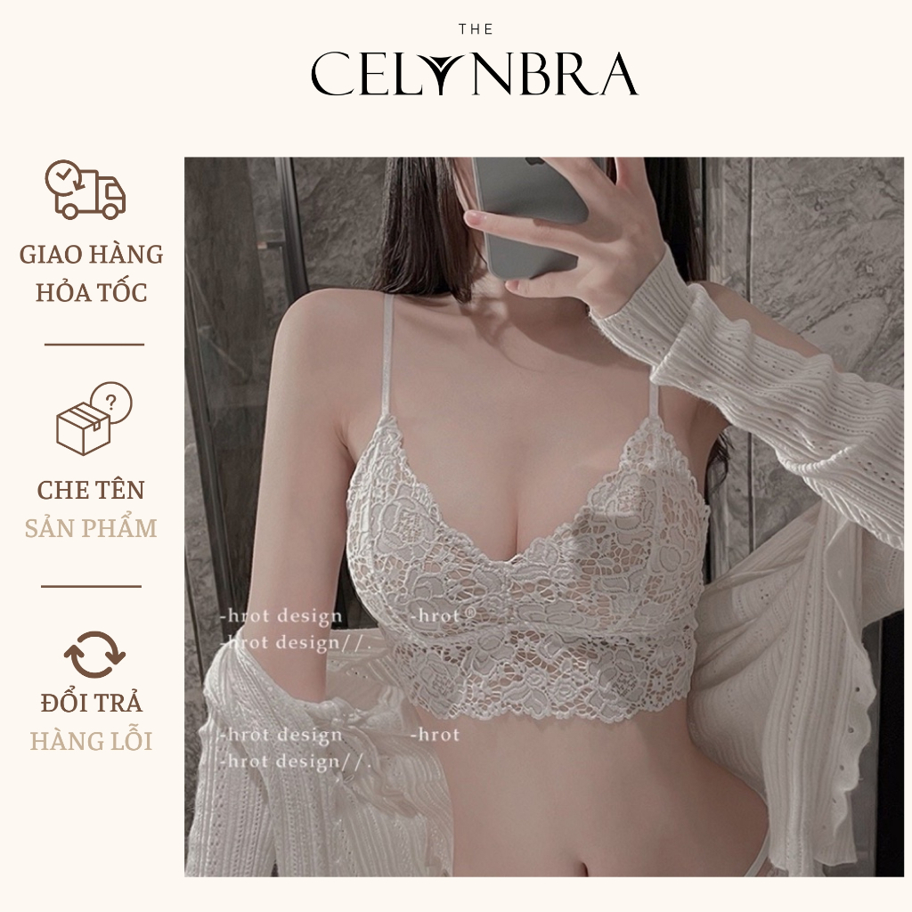 Bộ bralette ren sexy đệm mỏng phối quần lót dây mảnh gợi cảm THE CELYNBRA - B06