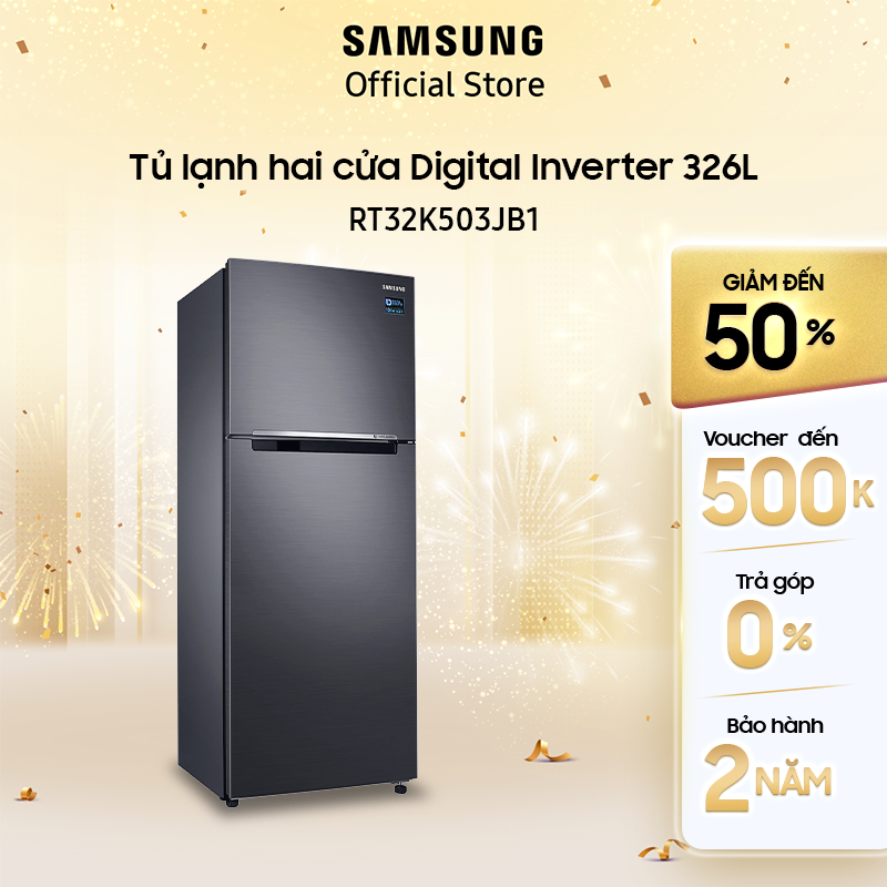 Tủ lạnh hai cửa Samsung Digital Inverter 326L RT32K503JB1/SV - Miễn phí lắp đặt