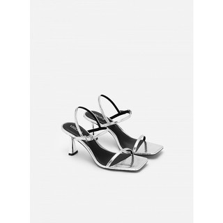 Vascara giày sandal metallic quai mảnh vân kỳ đà - sdn 0724 - màu bạc