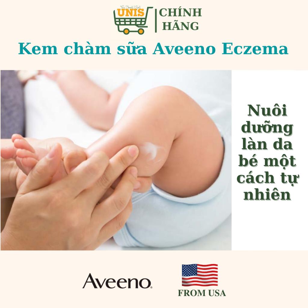 [NHẬP MỸ - AUTH - ĐỦ BILL] Kem Chàm - Sữa Tắm Chàm - Bột Tắm Chàm - Dưỡng Da AVEENO Baby Eczema cho bé từ sơ sinh