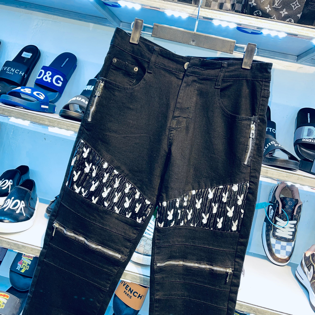 Quần jeans nam mix khoá cao cấp_Quần bò nam mix khoá hot hit