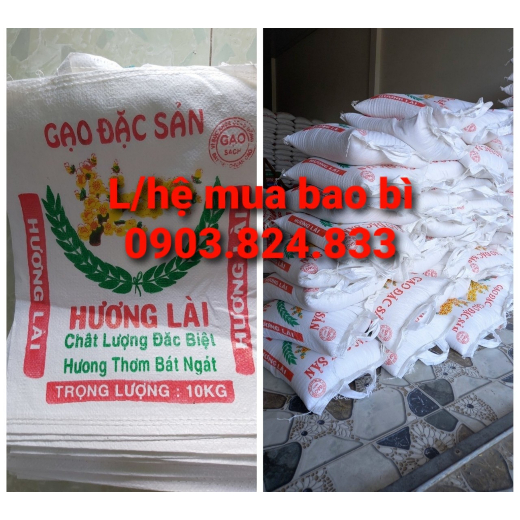 Combo 50 cái túi đựng gạo HƯƠNG LÀI QUAI XÁCH  đẹp dày