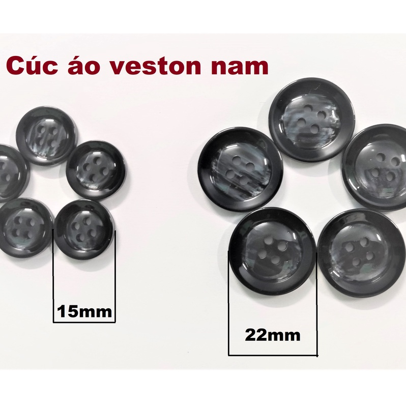 Cúc khuy áo vest nam chơn không chữ (1 túi)