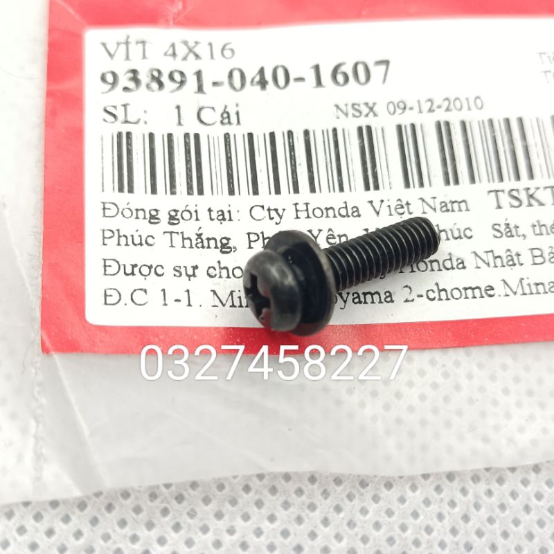 Ốc vít 4x16 bắt nhựa đầu WAVE Alpha, ZX, RS, S100, FUTURE... zin Honda
