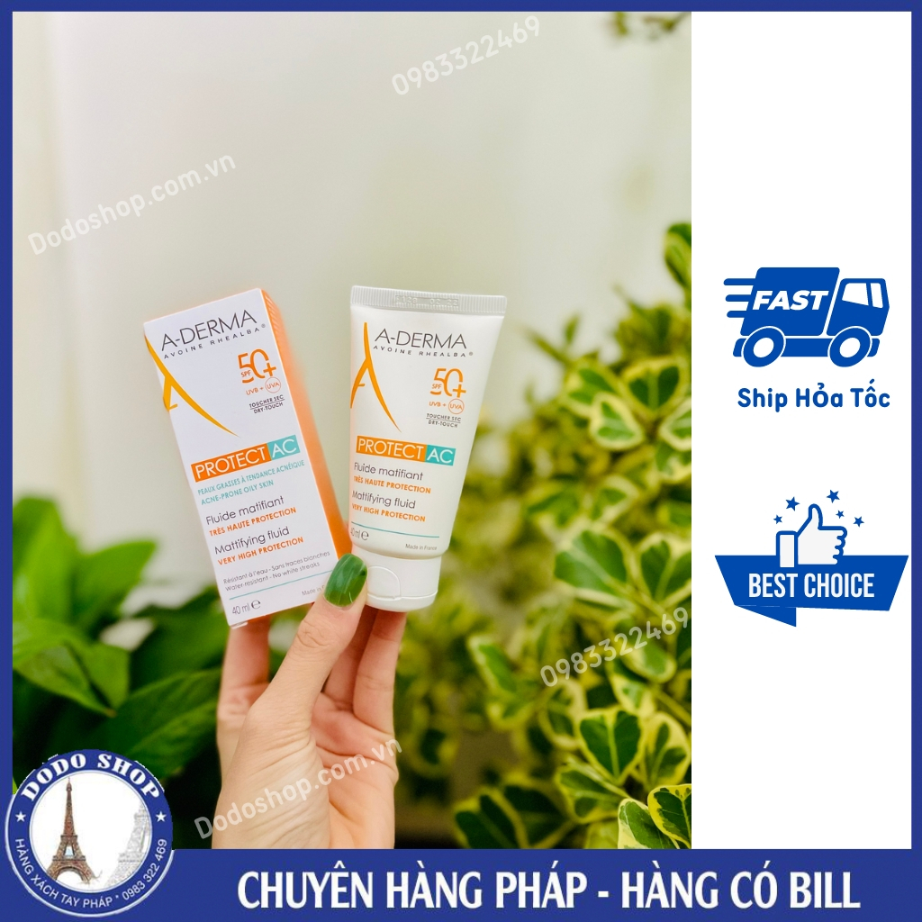 Kem chống nắng A-derma Protect AC fluid Spf50+ dành cho da dầu, da mụn_Dodoshop.com.vn