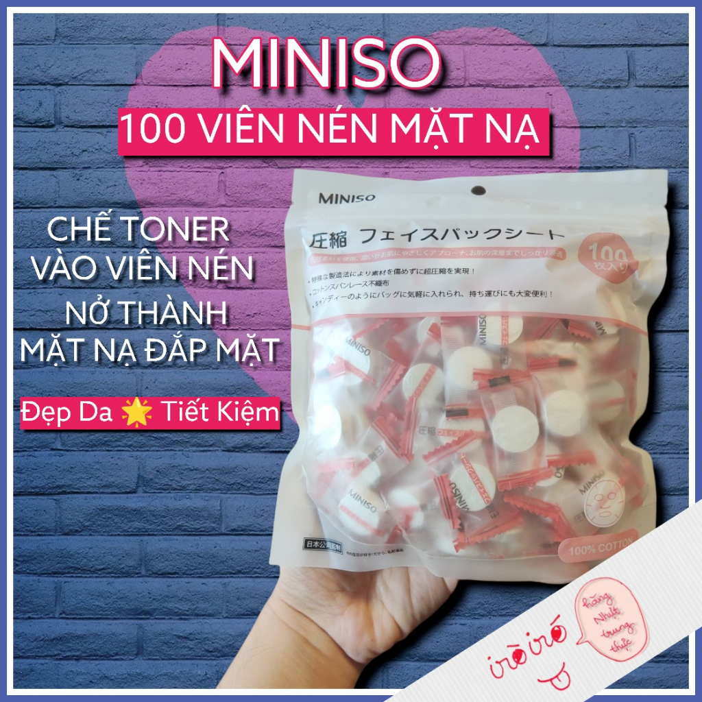 Mặt nạ nén Miniso 100 viên làm lotion mask Nhật Bản