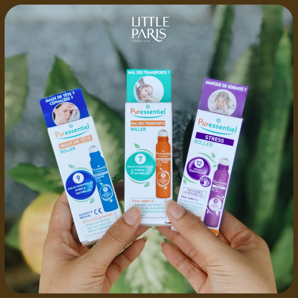Lăn Giảm Say Tàu Xe, Giảm Đau Đầu, Giảm Stress Puressentiel Roller 5ml