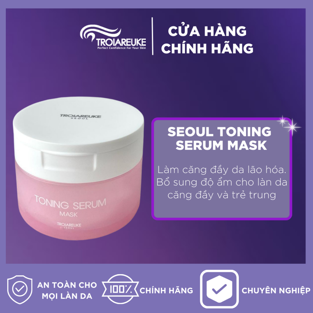 TROIAREUKE - Mặt Nạ Pha Lê Phục Hồi Sắc Tố Seoul Toning Serum Mask