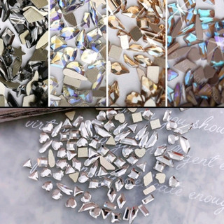  Đá gắn dính trang trí móng tay nail  Đá khối chân bằng size bé  7 màu  trắng vàng trà siêu sáng 