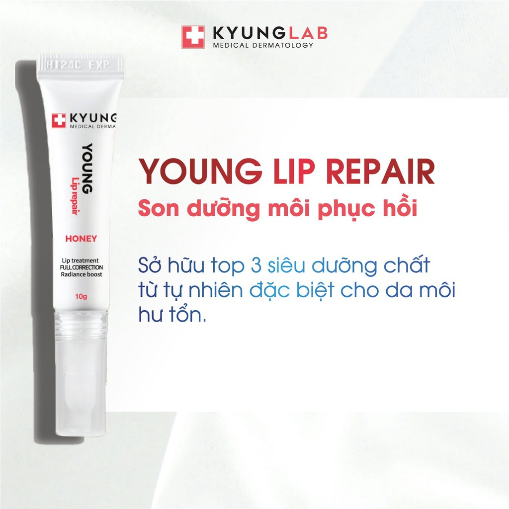 Son Dưỡng Và Son Treatment Kyunglab Cấp Ẩm Môi Căng Mịn Young Lip Cream & Repair Cho Môi Hư Tổn 10g - Gazumi Beauty