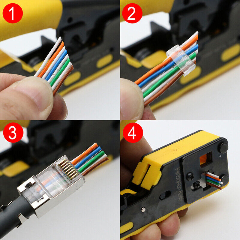 Đầu bấm mạng cat6A cat7 dùng cho cáp mạng cat6A, cat7, cat8 loại thường và xuyên thấu