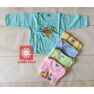 Combo 3 Áo em bé MÀU BÁC SĨ tay DÀI BOSINI / Áo cúc lệch BOSDANNA cho bé sơ sinh đến 8kg