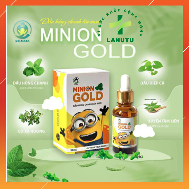 Tinh dầu lên men Húng chanh minionn giúp tăng cường sức đề kháng cho bé LAHUTU