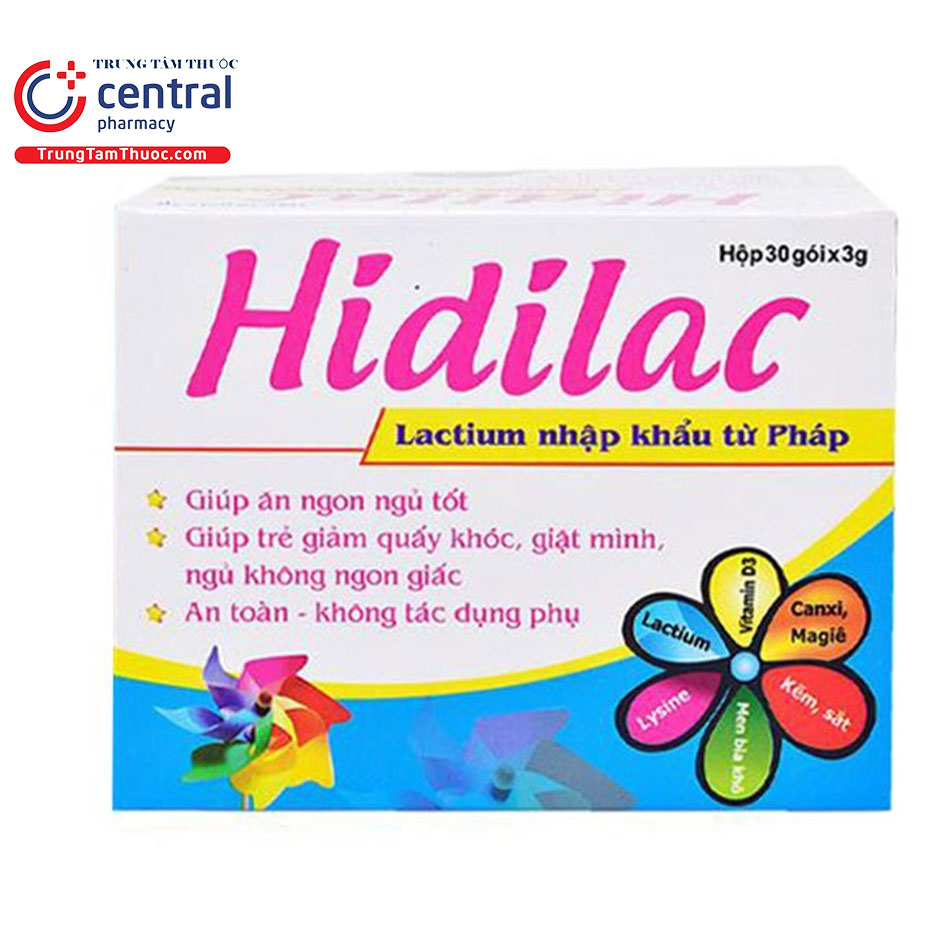 Hidilac hộp 30 gói - Lactium nhập khẩu từ Pháp giúp trẻ ăn ngon miệng, ngủ sâu giấc hơn