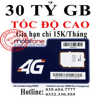 Siêu Sim 4G. 30 Tỷ GB Mobifone.
