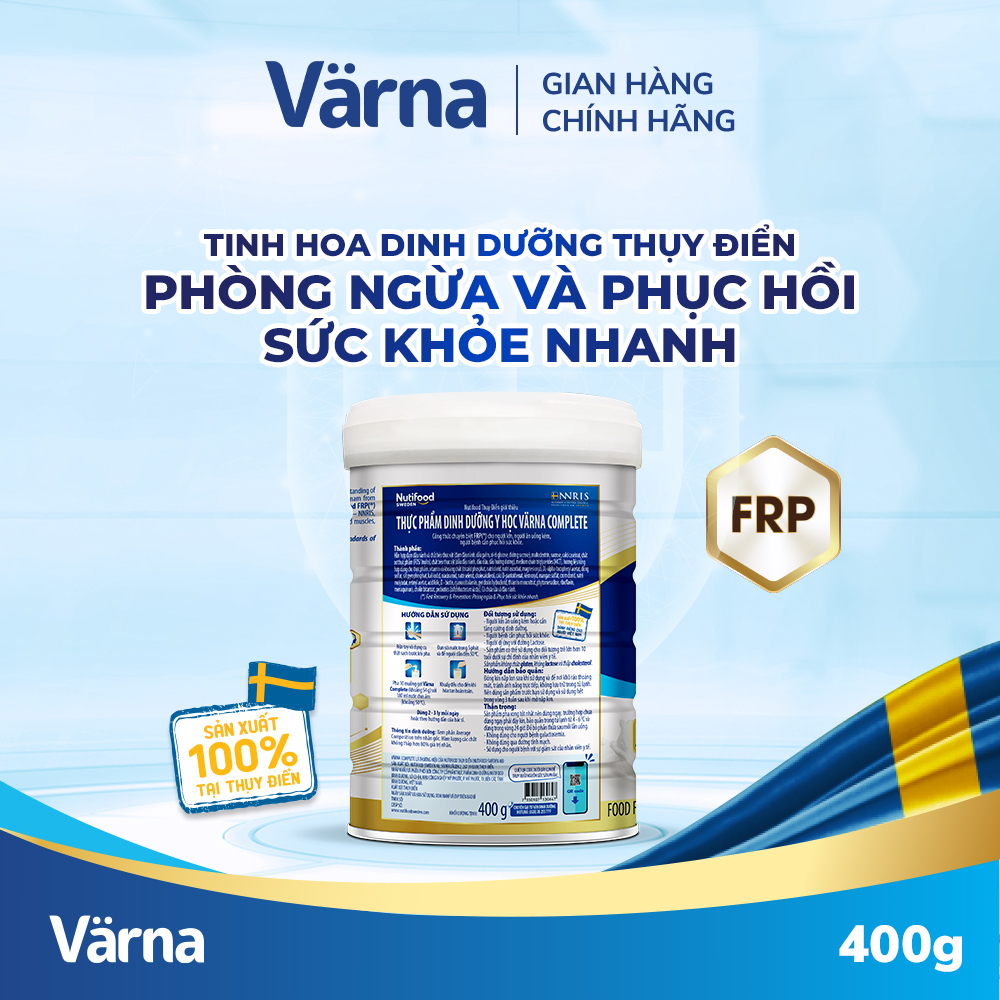 Thực phẩm dinh dưỡng y học Värna Complete lon 400g - Công thức chuyên biệt FRP - Phòng ngừa & Phục hồi nhanh