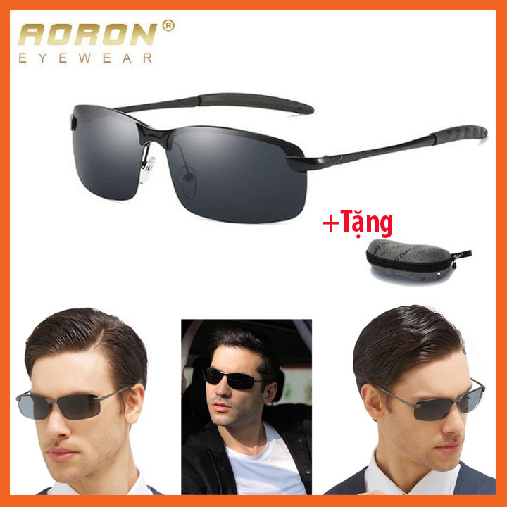 Kính mát nam kính râm nam cao cấp Aoron mắt kính phân cực polarized chống chói tặng kèm hộp