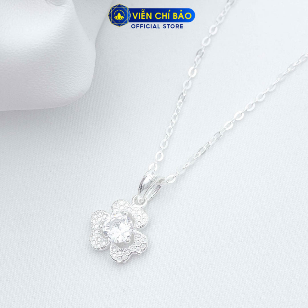 Dây chuyền hoa lá chất liệu bạc 925 thời trang phụ kiện trang sức nữ Viễn Chí Bảo D400636