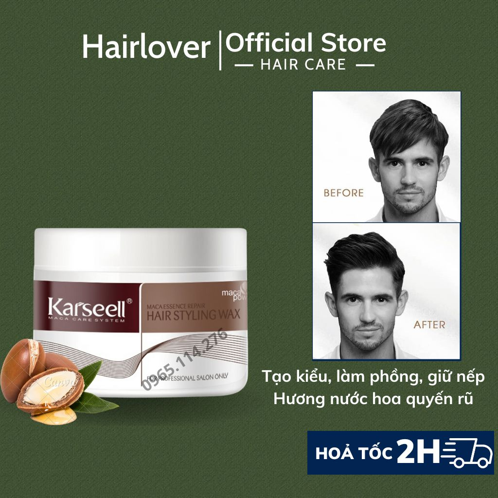 Sáp vuốt tóc, wax tóc nam tạo kiểu tóc hương nước hoa cao cấp Karseell Maca Styling Barbershop Wax 100ml CHÍNH HÃNG
