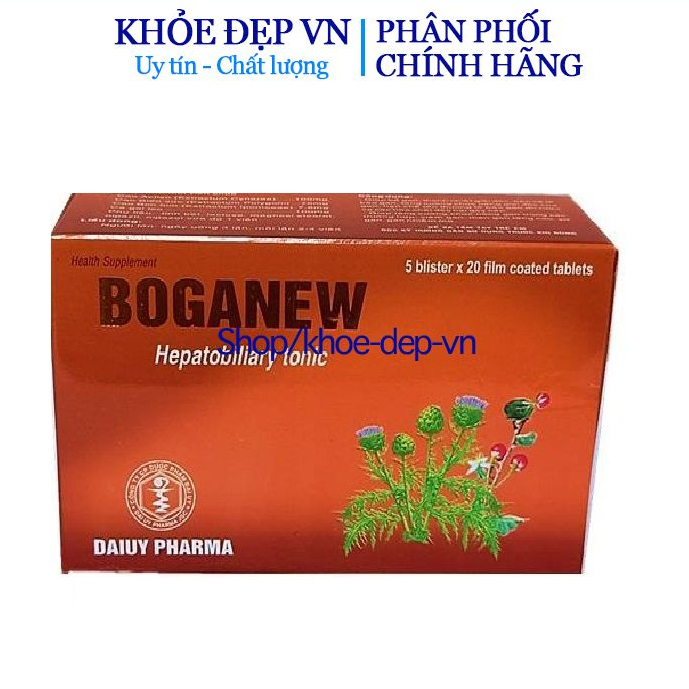 Viên uống BOGANEW  tăng cường chức năng gan, thanh nhiệt, mát gan - Hộp 100 viên