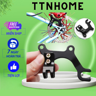 Tay chế lắp phanh đĩa cho xe đạp phanh cơ