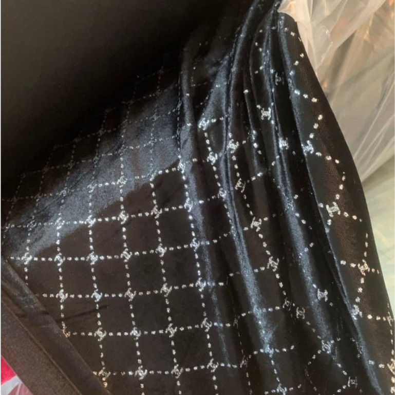 Áo Dài Cách Tân Nhung Kim Cương Nữ Cổ Tròn Đẹp