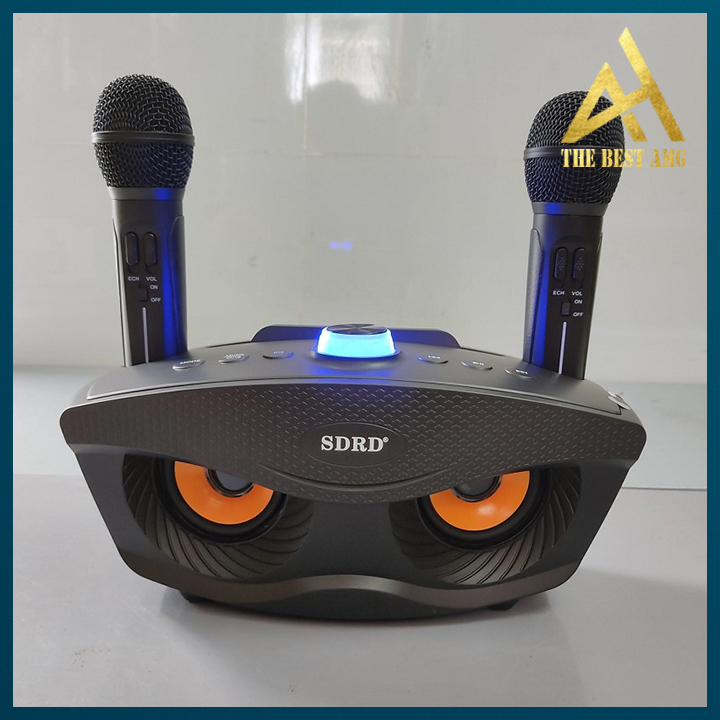 Loa Karaoke Bluetooth 2 Mic Không Dây Di Động SD-306 Mắt Mèo - Loa Nghe Nhạc Bass Cực Mạnh Thiết Kế Đẹp