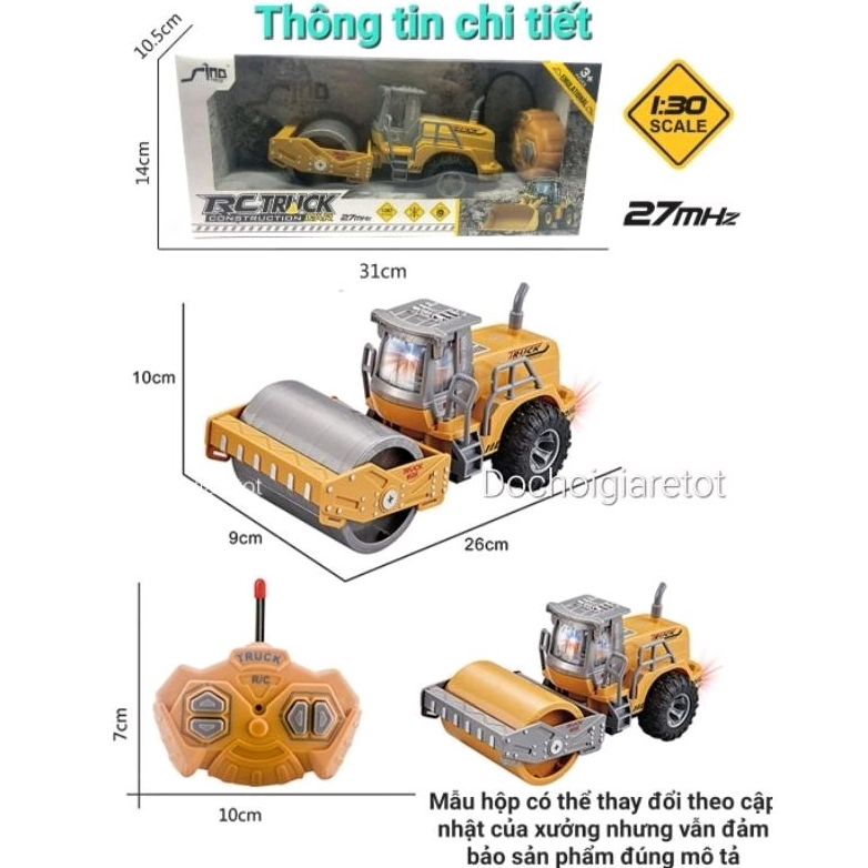 Xe lu công trình điều khiển từ xa RC tỷ lệ 1:30 so với xe thật mới nhất 2023