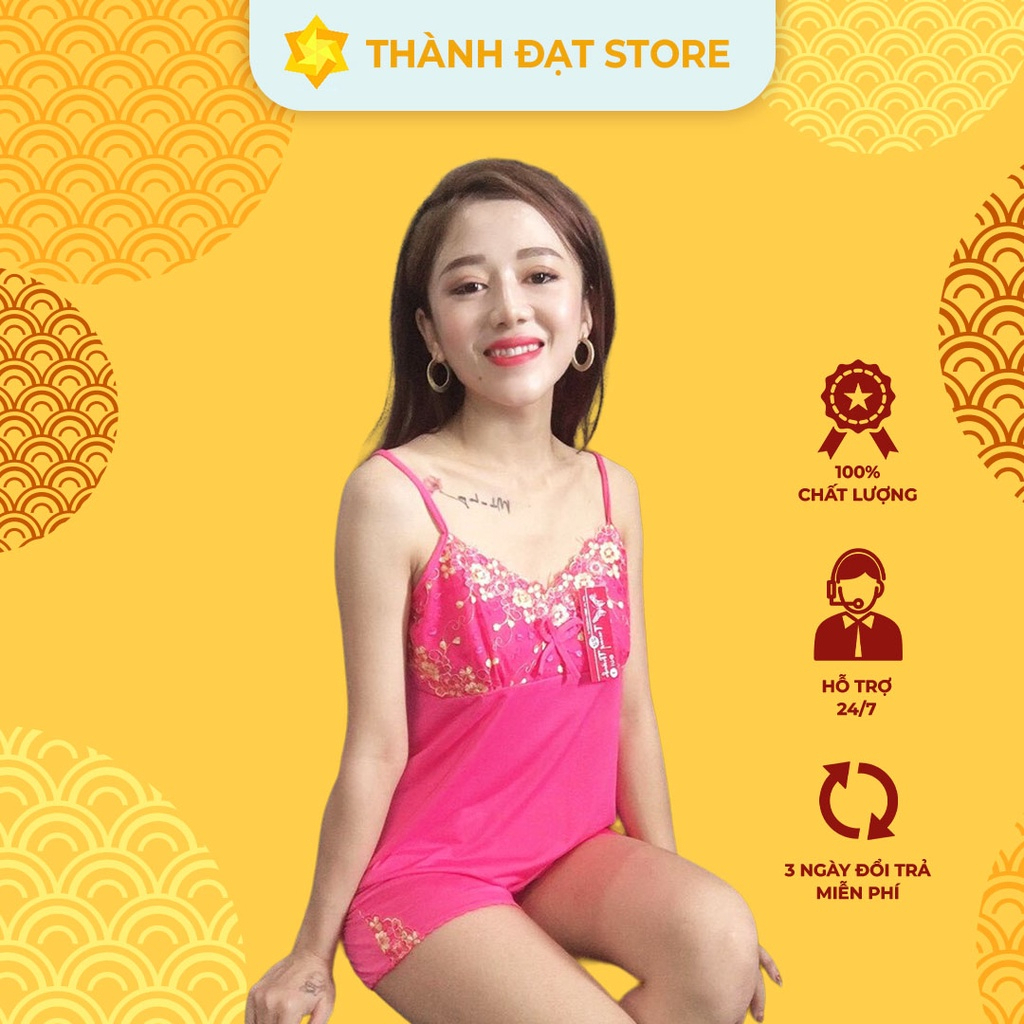 Đồ Ngủ Nữ Bộ Đồ Ngủ Sexy 2 Dây Chất Vải Thun Lạnh Cao Cấp Mặc Mát Co Giãn Bốn Chiều