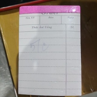 Giấy order 2 liên 7 x 10 cm