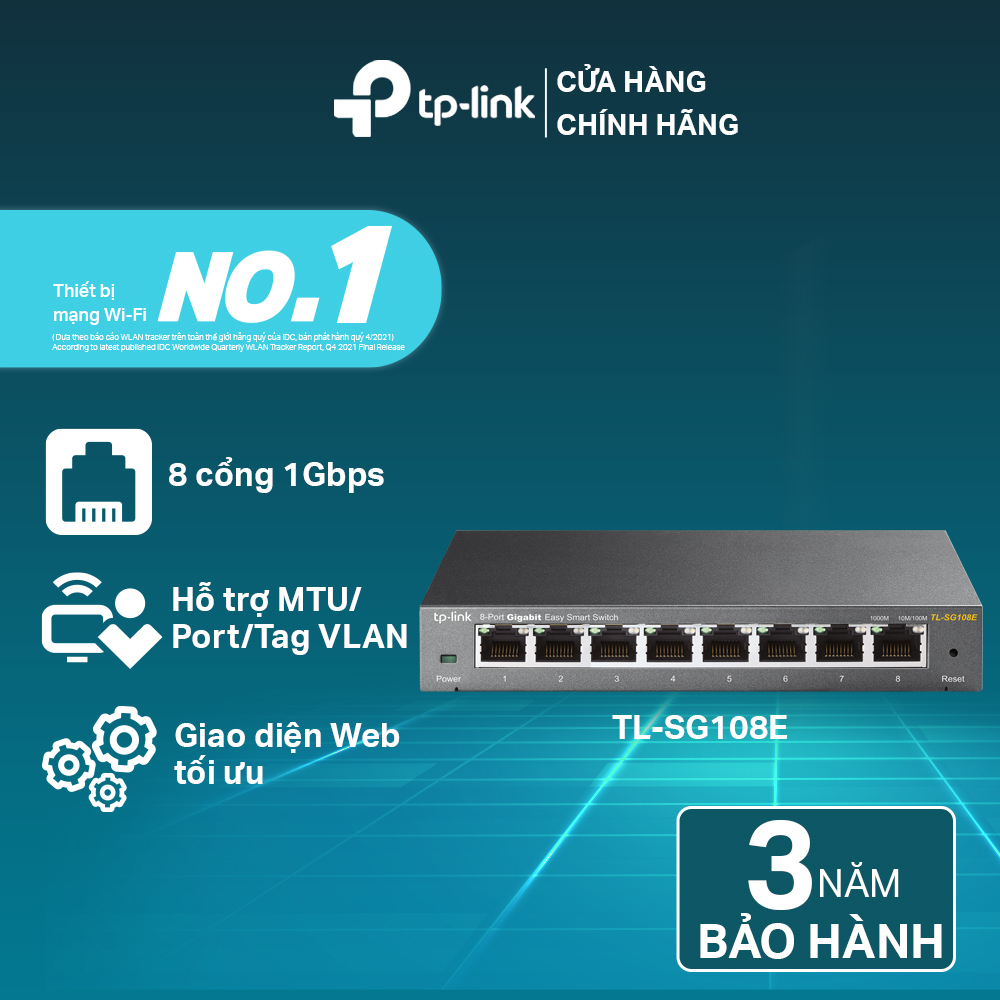 [Hỏa Tốc] Bộ Chia Tín Hiệu Thông Minh Dễ Dàng TP-Link TL-SG108E 8 Cổng Gigabit