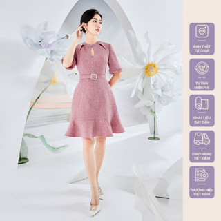  Đầm thiết kế Her25 Váy khoét giọt lệ đuôi cá màu destiny 