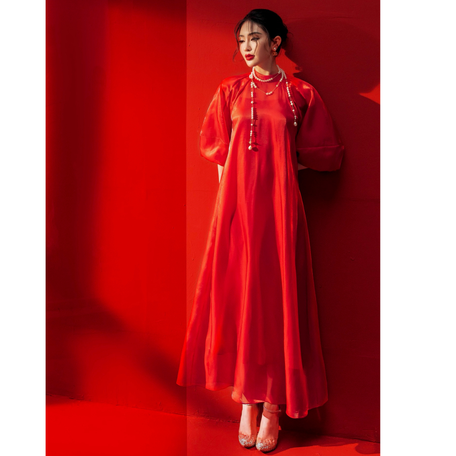 Đầm Little SaiGon Silk Dress HUONG BOUTIQUE HBV1229 - Màu đỏ