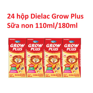 Combo 24 hộp Sữa bột pha sẵn Vinamilk Dielac Grow Plus hộp 110ml/ hộp 180ml (Sữa non)
