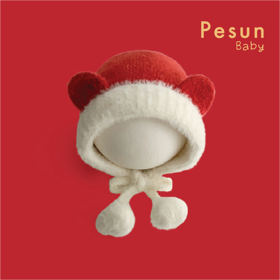 Nón Len Bông Đính Tai Gấu Giữ Ấm Cho Bé