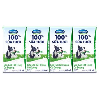 6 vỉ sữa tươi tiệt trùng Vinamilk 100% 110ml