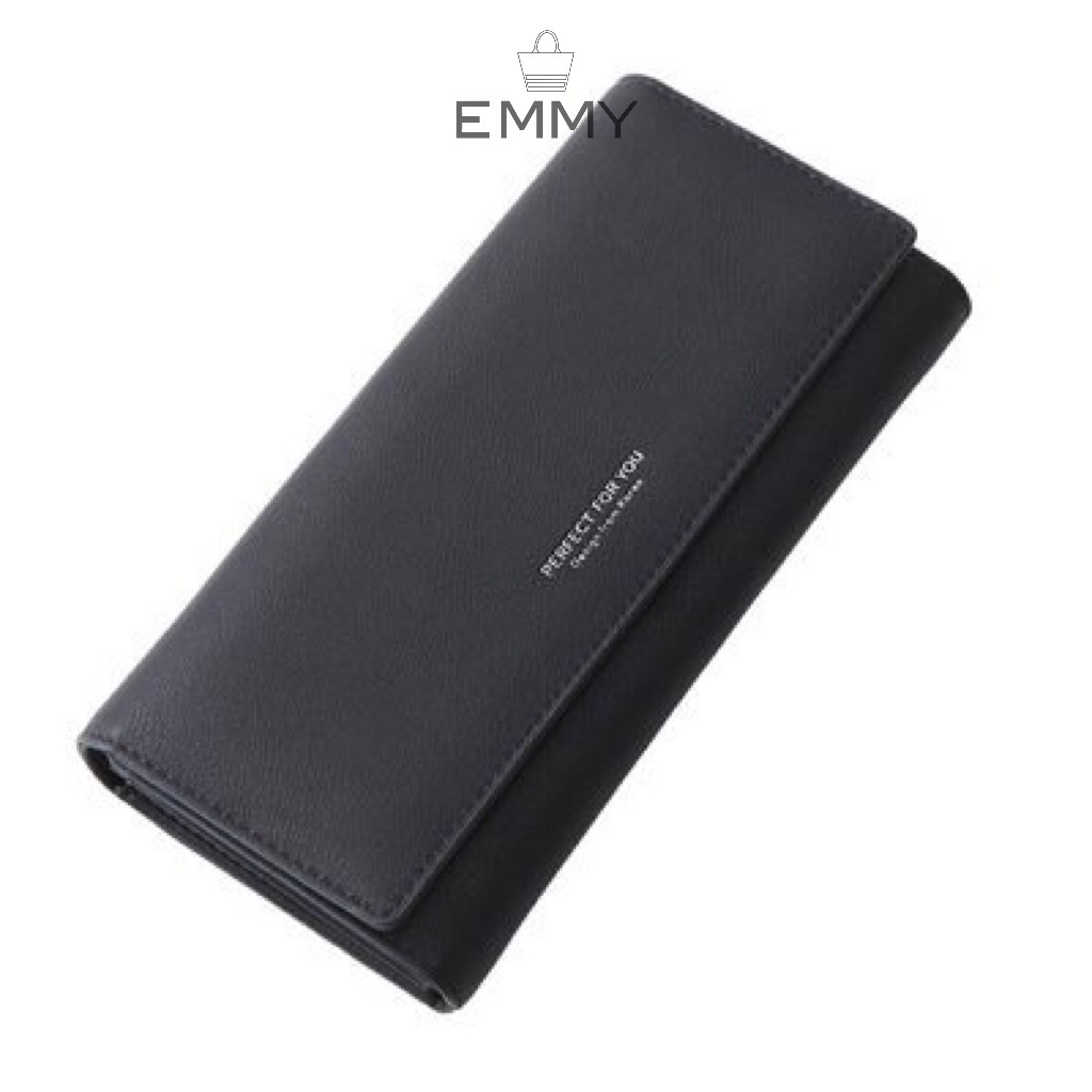 Ví nữ cầm tay dáng dài phong cách thời trang Hàn Quốc.Ví clutch da pu gập đôi nhiều ngăn để thẻ và điện thoại EMMY M22.