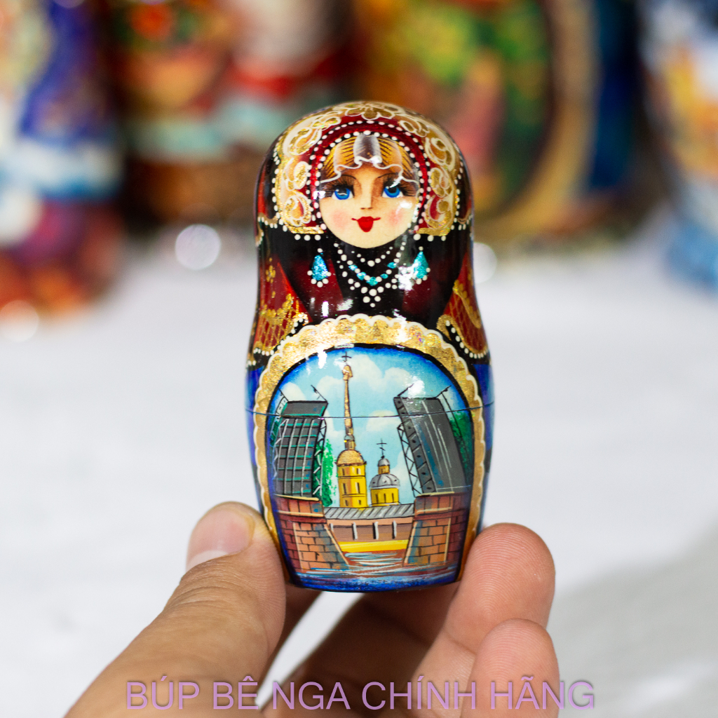 (CỰC ĐẸP) BỘ BÚP BÊ NGA MATRYOSHKA 10 LỚP 26CM &quot;PHONG CẢNH SAINT PETERSBURG&quot; CỰC SANG TRỌNG, ĐỘC ĐÁO VÀ ĐẲNG CẤP
