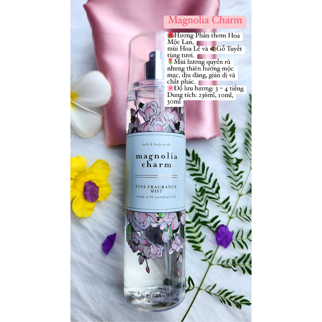 Xịt thơm Bodymist GIÁ RẺ Magnolia Charm dịu dàng - Chiết 10ml