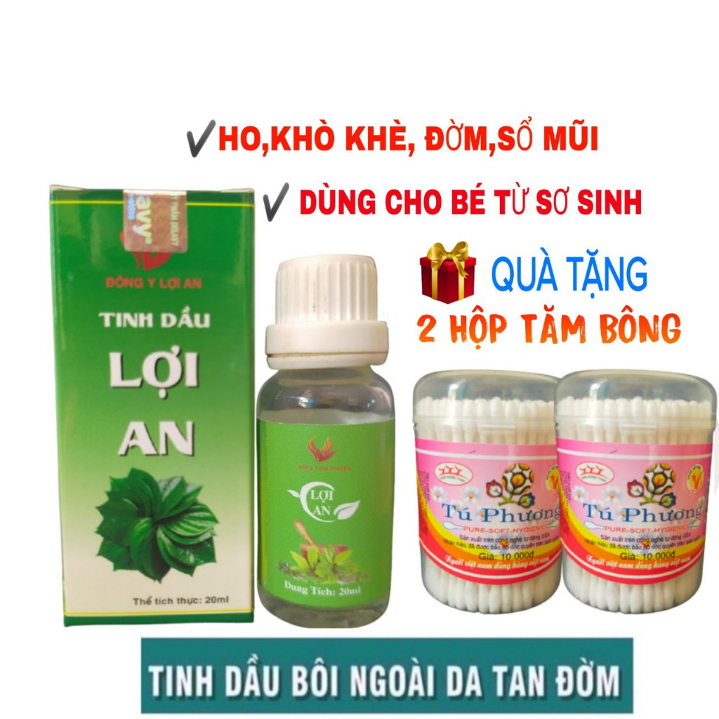 Tinh Dầu Lợi An - Chai 20ml -Chỉ bôi không cần uống tặng 2 hộp tăm bông